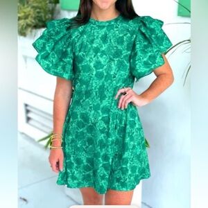 Zara Emerald Floral Dress